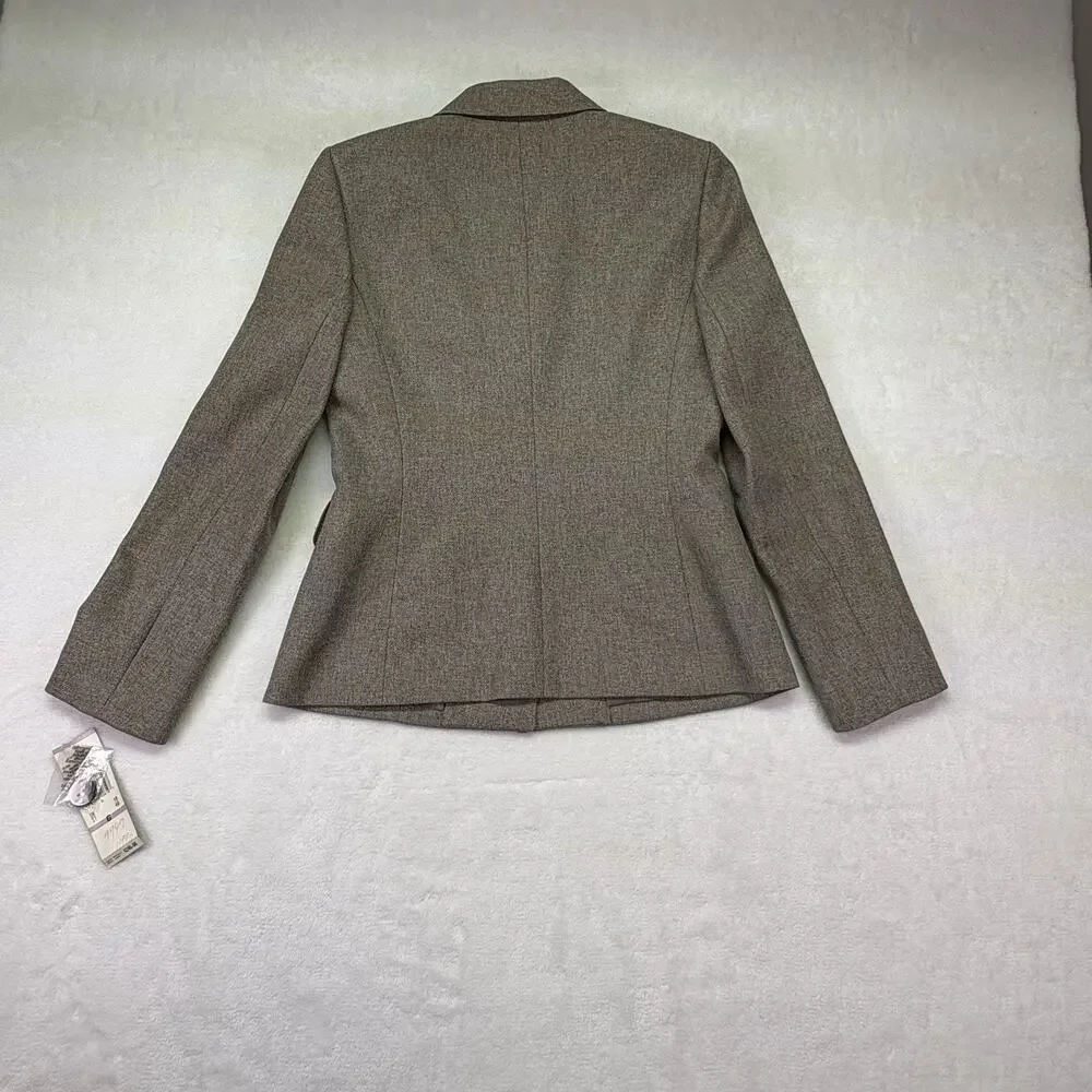 Le Suit Skirt Suit - Blazer Jacket & Skirt Brown Tweed NWT Size 6
